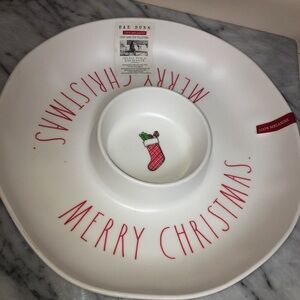 Rae Dunn Merry Christmas Chip & Dip Serving Platter